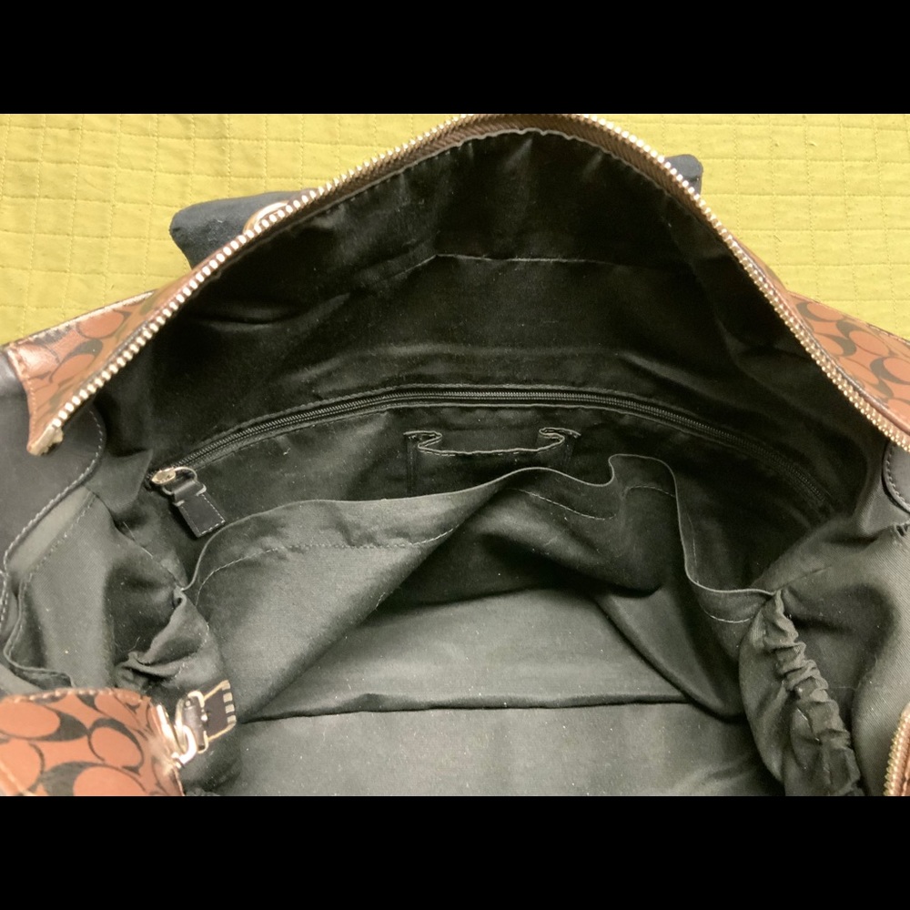 Coach Brown Chelsea Heritage Stripe Diaper Bag - Picture 6 of 15